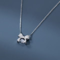 A41127 s925 sterling silver trendy rhinestone butterfly elegant sweet necklace