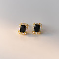 A38035 s925 sterling silver square rhinestone stud elegant grade design earrings
