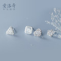 A33131 s925 sterling silver fashion simple hollowed star earrings