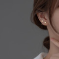 A36628 s925 sterling silver geometric rhinestone circle earrings