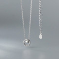 A35280 s925 sterling silver chic simple number circle unique necklace