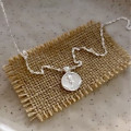 A42299 s925 sterling silver rose flower vintage design necklace