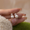A44721 s925 sterling silver trendy sweet dainty rhinestone stud earrings