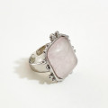 A32664 925 sterling silver simple unique fashion chic pink crystal ring