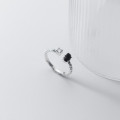 A35097 s925 sterling silver black oval simulateddiamondring