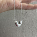 A41403 sterling silver simple elegant necklace