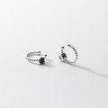 A35944 s925 sterling silver simple piercing clipon cute rhinestone twist earrings