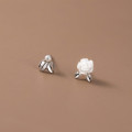 A44713 s925 sterling silver symmetric vintage dainty rose stud earrings