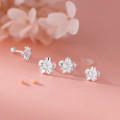 A42977 silver trendy sweet fashion flower stud elegant earrings