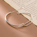 A36964 s925 sterling silver starlight asymmetric charm bracelet