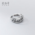 A32131 s925 sterling silver chain silver layered unique fashion ring