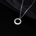 A32394 s925 sterling silver trendy circle necklace