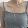 A46311 s925 silver sweet simple heart fringe necklace