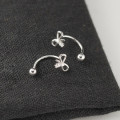 A43567 s925 sterling silver butterfly stud rhinestone simple earrings