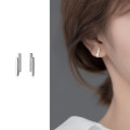 A35779 s925 sterling silver doublelayer rhinestone simple earrings