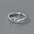 A38455 s925 sterling silver hollowed heart wing trendy fashion ring