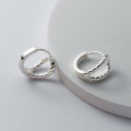 A39116 s925 sterling silver twist hollowed elegant unique cute short earrings