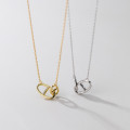 A31193 s925 sterling silver fashion chic hollowed oval necklace