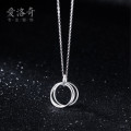 A32400 s925 sterling silver chic unique circle hollowed pendant necklace