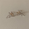 A41274 sterling silver butterfly stud simple elegant earrings