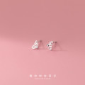 A33742 s925 sterling silver simple hollowed butterfly wing sweet cute ect earrings