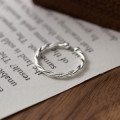 A43870 s925 sterling silver trendy sweet simple twist bead ring