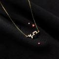 A31156 s925 sterling silver heart rhinestone necklace