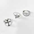 A32469 s925 sterling silver layered twist imitation unique adjustable silver trendy ring