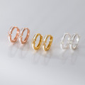 A45702 s925 sterling silver trendy sweet rhinestone white initial stud earrings