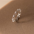 A45112 s925 sterling silver sweet rhinestone heart hollowed ring