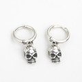 A32806 s925 sterling silver skull chic silver earrings