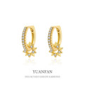 A38613 sterling silver cubic zirconia unique earrings