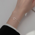 A36052 s925 sterling silver sweet simple square charm bracelet