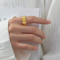 A38145 s925 sterling silver bar stripe adjustable wide design ring