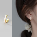 A35993 s925 sterling silver geometric simple white square elegantM earrings