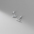 A31713 s925 sterling silver simple chic ball earrings