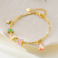 A45570 s925 silver trendy sweet butterfly charm bracelet