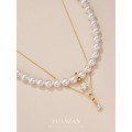 A43927 s925 sterling silver vintage bead trendy simple fashion necklace