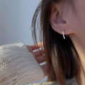 A44882 s925 silver stud rhinestone sparkling dangle clipon earrings