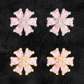 A45211 pink cubic zirconia daisy stud sterling silver s925 flower earrings