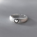 A37534 s925 sterling silver heart adjustable trendy design ring