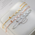 A45194 s925 silver trendy sweet double layer shell charm bracelet