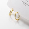 A36695 s925 sterling silver weave rhinestone circle chic geometric earrings
