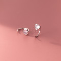 A37822 s925 sterling silver rhinestone heart design elegant heartshape earrings