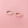 A34426 s925 sterling silver trendy rhinestone initial chic fashion adjustabl ring