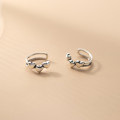 A32387 s925 sterling silver clipon heart doublelayer trendy sweet chic earrings