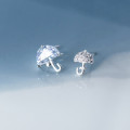 A39166 s925 sterling silver dainty rhinestone umbrella stud cute earrings