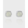 A43293 design wrinkled crystal stud sterling silver s925 earrings
