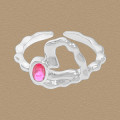 A45471 cubic zirconia heart sterling silver s925 heartshape ring