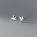 A37515 s925 sterling silver sweet heart stud design earrings
